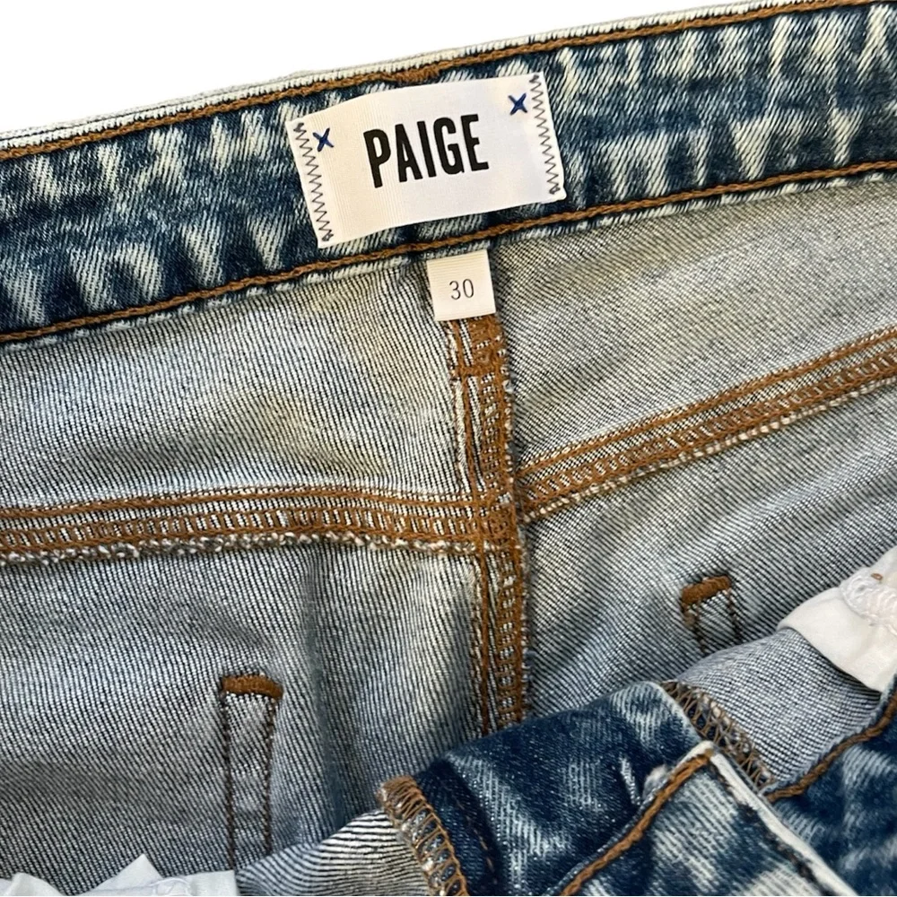 PAIGE Noella Straight Raw Hem Distressed boyfriend Jeans - Picture 7 of 13